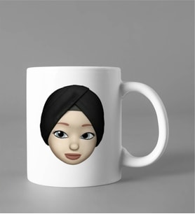 Emoji Kız Tesettürlü Stiker Kupası