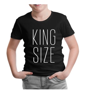 King Size Siyah Çocuk Tshirt