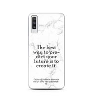 Samsung A70 Beyaz Mermer Söz Tasarımlı Telefon Kılıfı