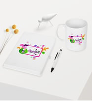 BK Gift Kişiye Özel En İyi Öğretmen Temalı Beyaz Defter Kalem Kupa Seti - 1
