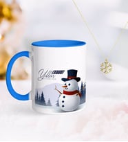 BK Gift Kişiye Özel Yılbaşı Mutlu Yıllar Mavi Kupa ve Kar Tanesi Kolye-19 (Model 1)
