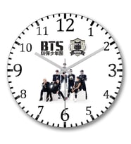 Bts Bangtan Boys Duvar Saati Bombeli Gercek Cam