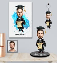 Kişiye Özel Mezuniyet Karikatürlü 3 lü Hediye Seti Bay-2