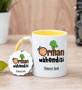 Orman Mühendisi Sarı Kupa Bardak Ve Anahtarlık Set