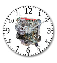 Red Top Opel Engine Duvar Saati Bombeli Gercek Cam