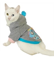 Kitty Grey Kapsonlu Sweatshirt Kedi Süeteri Kedi Kıyafeti  (Gri)