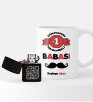 BK Gift Kişiye Özel Dünyanın 1 Numaralı Babası Benzinli Çakmak ve Kupa Seti (Model 1)