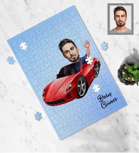 Kişiye Özel Sürücü Karikatürlü A4 99 Parça Puzzle Bay-2