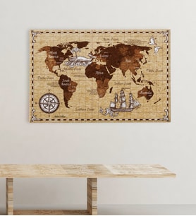 BK Gift Kişiye Özel Dünya Haritası Kanvas Tablo (50x70cm.) 2