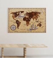 BK Gift Kişiye Özel Dünya Haritası Kanvas Tablo (50x70cm.) 2