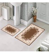 Banyo Halısı Ikili Klozet Takımı Kaymaz Tabanlı (60 xm x 100 cm + 40 cm x 60 cm) 
