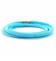 ÜÇ SIRA SARMA METAL MIKNATIS AÇIK MAVİ RENK ERKEK BİLEKLİK BT464