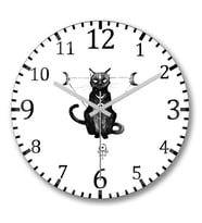 Cats  Kedi Duvar Saati Bombeli Gercek Cam