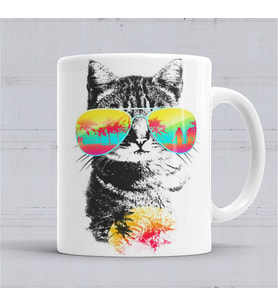 Cat Kedi Esintisi Kupa Bardak Porselen