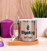 Biyolog Ahşap Altlıklı Silver Kupa Bardak