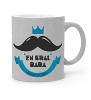 BK Gift Kişiye Özel Babalar Günü Temalı Gümüş Simli Kupa Bardak 15443