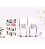 BK Gift Kişiye Özel Renkli Baskılı İsimli İkili Rakı Bardağı ve Rakı Cep Kitabı Hediye Seti-28 (Model 1)
