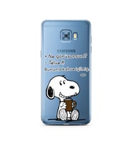 Snoopy Tasarımlı Süper Şeffaf Silikon Telefon Kılıfı Samsung C5 Pro  