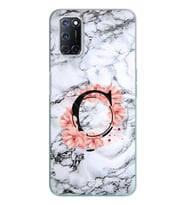 Mermer Çiçekli Harf Tasarım Süper Şeffaf Silikon Telefon Kılıfı Oppo A52-A72 Ç-H