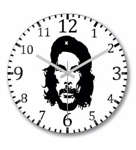Seu Madruga Che Guevara Duvar Saati Bombeli Gercek Cam