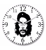 Seu Madruga Che Guevara Duvar Saati Bombeli Gercek Cam