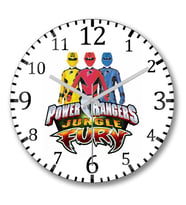 Power Rangers Jungle Fury  Duvar Saati Bombeli Gercek Cam