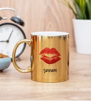 Dudak Tasarım Gold Kupa Bardak