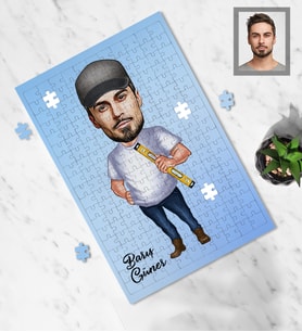 Kişiye Özel Mühendis Karikatürlü A3 130 Parça Puzzle Bay-2