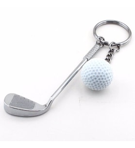 GOLF TOPU VE SOPASI ŞEKLİNDE SPOR METAL ANAHTARLIK KC716