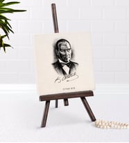 BK Gift Kişiye Özel Atatürk Temalı Şovaleli Doğal Taş-14 (Beyaz)