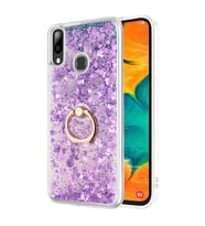 Microsonic Samsung Galaxy A20 Kılıf Glitter Liquid Holder Mor