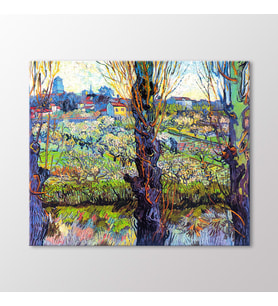 Arty Tablo Tomurcuklanmış Meyve Bahçesi İle Arles, 1889 Tablo (Karışık)