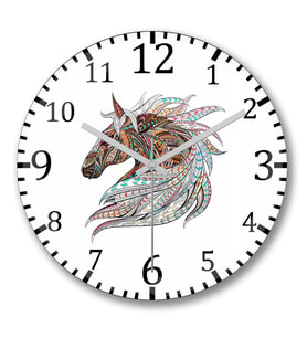 Color Horse Duvar Saati Bombeli Gercek Cam