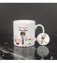 Diş Hekimi Kupa Bardak ve Anahtarlık Set 003