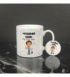 Veteriner Hekim Kupa Bardak ve Anahtarlık Set 003