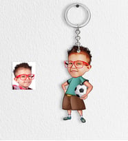 BK Gift Kişiye Özel Çocuk Futbolcu Karikatür Anahtarlık