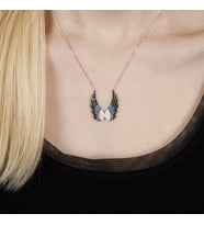 Afrodit Silver Melek Kanadı Tasarım Gümüş Kolye