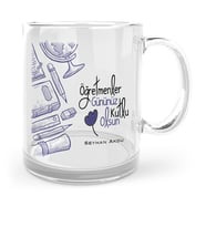 BK Gift Kişiye Özel Öğretmenler Gününüz Kutlu Olsun Cam Kupa Bardak  6