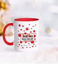 BK Gift Kişiye Özel 365 Mutlu Yeni Gün Kırmızı Kupa ve Kar Tanesi Kolye-1 (Model 1)