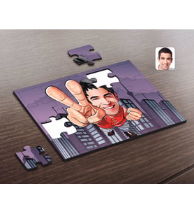 BK Gift Kişiye Özel Erkek Karikatürlü Ahşap Puzzle-33