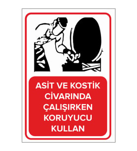 MIGNATIS - Asit Ve Kostik Civarında Çalışırken Koruyucu Kullan Levhası - Sac Malzeme 35x50cm