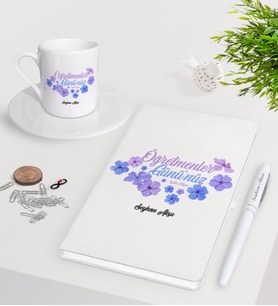 BK Gift Kişiye Özel Öğretmenler Gününüz Kutlu Olsun Beyaz Defter Kalem Türk Kahvesi Fincanı Seti-3 (Model 1)