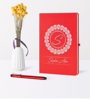 BK Gift Kişiye Özel İsimli Kırmızı Defter Kalem Seti - 2