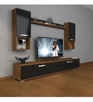 Decoraktiv Eko 5da Mdf Std Tv Ünitesi Tv Sehpası (Siyah - Ceviz)