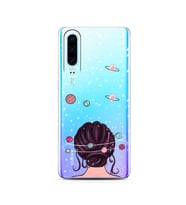 Space Girl Tasarım Süper Şeffaf Silikon Telefon Kılıfı Huawei P30 
