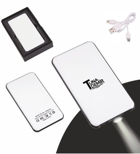 BK Gift Kişiye Özel PB-160 Beyaz 5000 mAh Lityum Pil Hızlı Şarj Powerbank