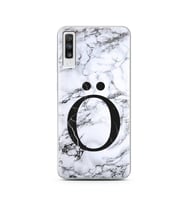 Samsung A70 Beyaz Mermer Harf Tasarımlı Telefon Kılıfı Ö-Harfi 