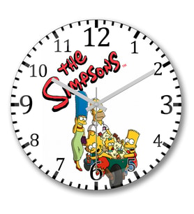 The Simpsons Duvar Saati Bombeli Gercek Cam