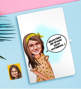 BK Gift Kişiye Özel Kız Çocuk Kolay Yetişmiyor Karikatürlü Beyaz Defter-2
