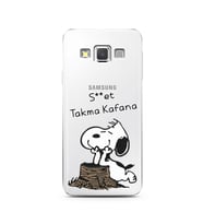 Snoopy Tasarımlı Süper Şeffaf Silikon Telefon Kılıfı Samsung A3 (2015)
